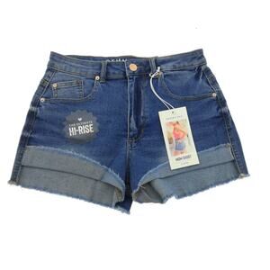 Gemma Rae High Rise Mom Frayed Hem Jean Shorts Size 5/27